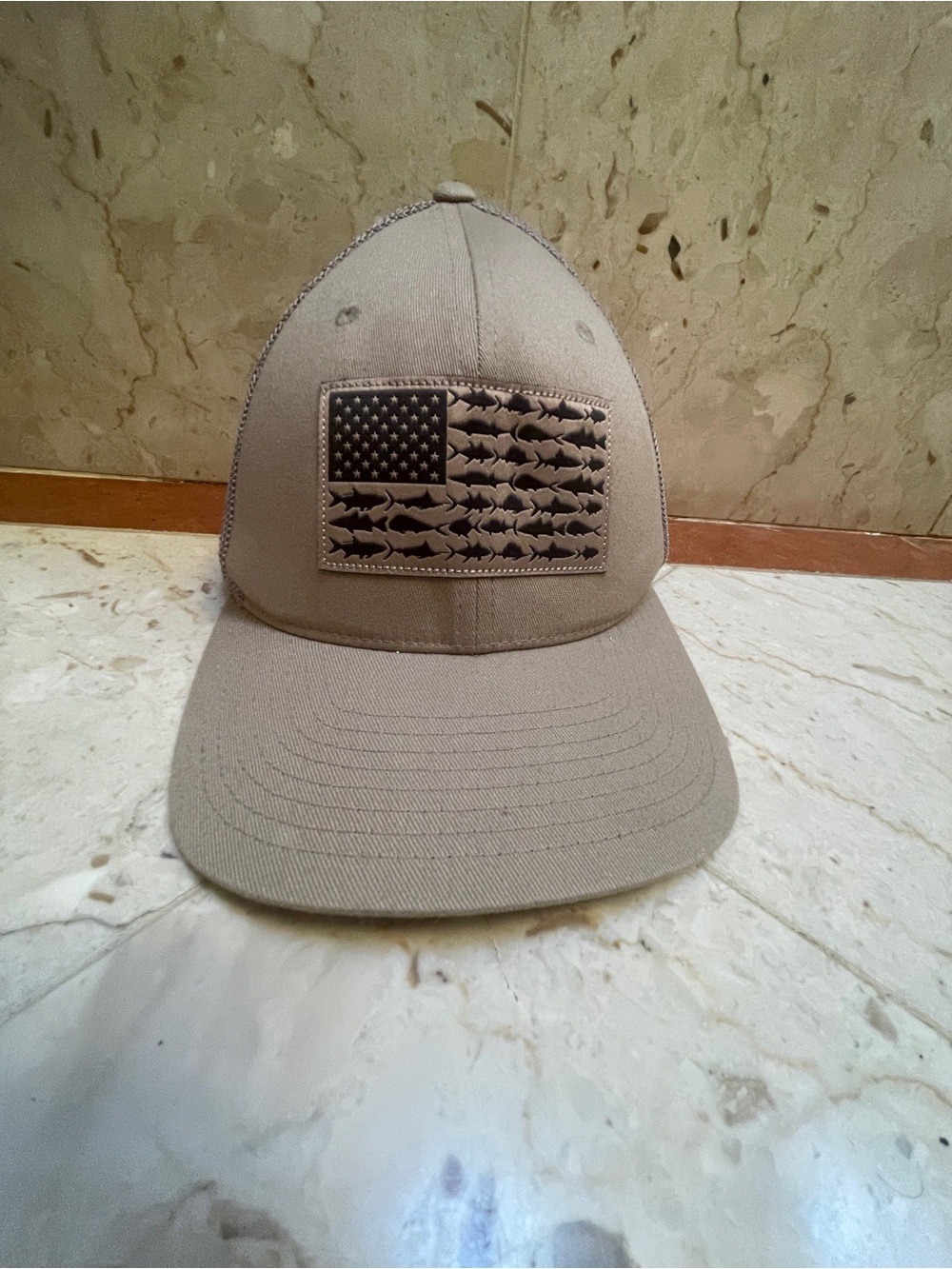 Columbia PFG Beige Mesh Trucker Hat